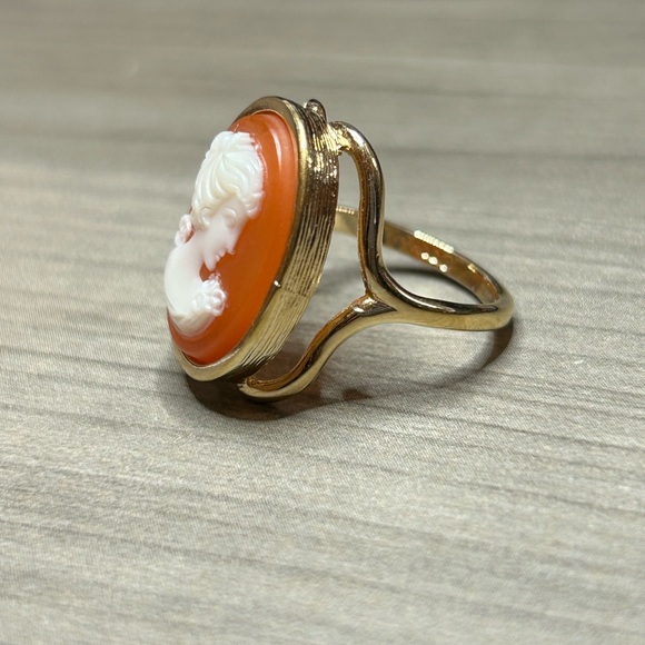Vintage Cameo Ring - gold filled, signed - Picture 4 of 7